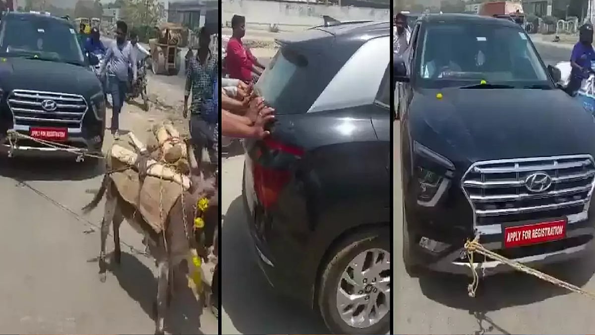 17 லட்சம் ரூபாய் காரை இழுத்துச்சென்ற கழுதைகள்.. வைரலான வீடியோ.. கொதித்த நெட்டிசன்கள்.. வெளிவந்த காரணம் !