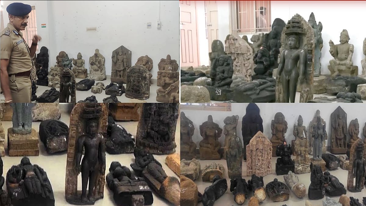 ஒரே வீட்டில் சிக்கிய 200 ஆண்டுகள் பழமையான 55 சிலைகள்.. அதிரடி ரெய்டு செய்து மீட்ட அதிகாரிகள் !