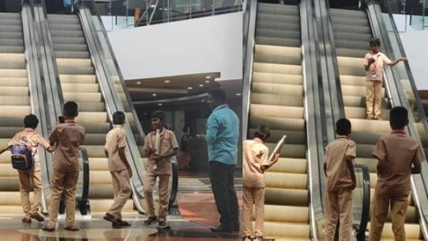 Escalatorல எப்படி ஏறணும் டீச்சர்.. கைப்பிடித்து கற்றுக்கொடுத்த  ஆசிரியர்கள்: சென்னையில் நடந்த சுவாரசியம் 
