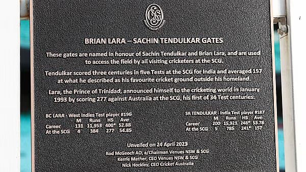 #HBDSACHIN : சிட்னி கிரிக்கெட் மைதான வாயிலுக்கு சச்சினின் பெயர்.. கிரிக்கெட் ஜாம்பவானுக்கு கெளரவம் ! 
