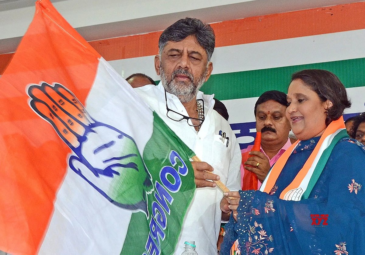 கூடும் பலம்.. காங்கிரஸில் இணைந்த கன்னட ஸ்டார் நடிகர் சிவராஜ்குமார் மனைவி.. தம்பிக்கு ஆதரவாக பிரச்சாரம் !