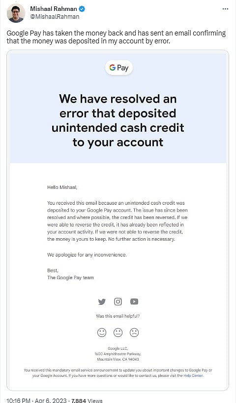 அள்ளிக்கோ.. அள்ளிக்கோ.. பயனர்களுக்கு ஷாக் கொடுத்த Google Pay நிறுவனம்: Scratch Card-ல் ரூ.88,000 கிரெடிட்