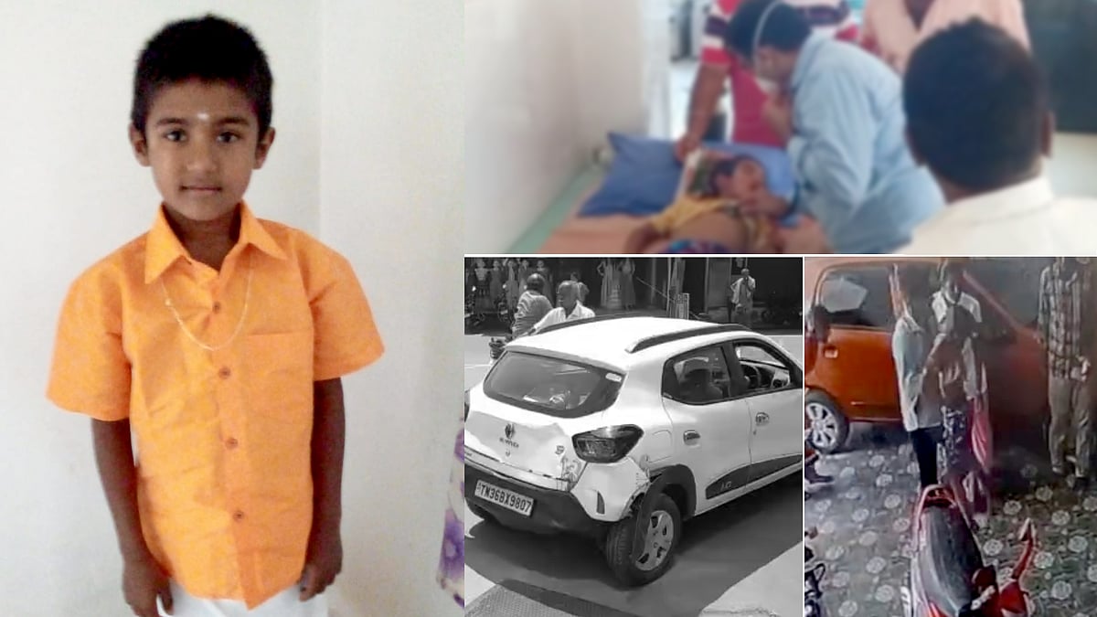 காரை பின்னோக்கி வேகமாக இயக்கிய தாய்மாமா.. 2 கார்களுக்கு இடையே நசுங்கிய சிறுவன்: மருத்துவமனை வாசலில் சோகம்