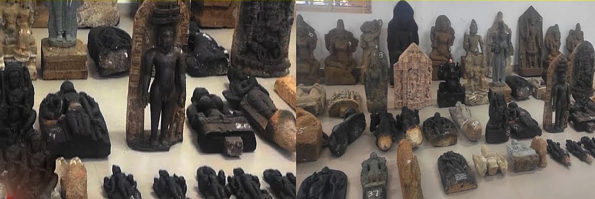 ஒரே வீட்டில் சிக்கிய 200 ஆண்டுகள் பழமையான 55 சிலைகள்.. அதிரடி ரெய்டு செய்து மீட்ட அதிகாரிகள் !