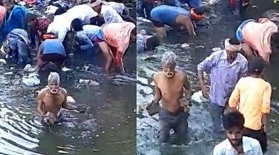 சாக்கடை கால்வாயில் கட்டுக் கட்டாக கிடந்த ரூ.2000 நோட்டு:  கழிவுநீரில் குதித்து அள்ளிச்சென்ற பொதுமக்கள்!