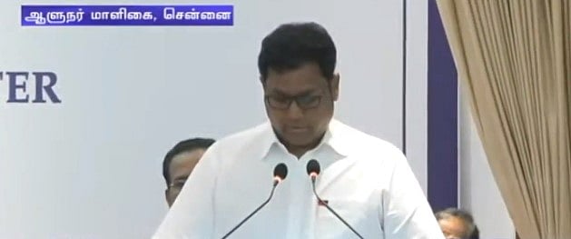 ’டி.ஆர்.பி ராஜா எனும் நான்’... இன்று அமைச்சராக பதவியேற்றார் டி.ஆர்.பி ராஜா!