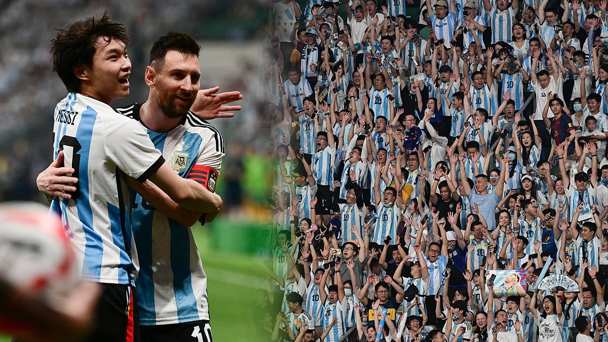 சுழன்றடித்த மெஸ்ஸி அலை.. ரசிகர்களின் கரகோஷத்தால் அதிர்ந்த மைதானம்.. அர்ஜென்டினாவாக மாறிய சீனா !