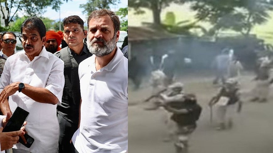 ராகுல் காந்தியின் வாகனம் தடுத்து நிறுத்தம்.. போராட்டத்தில் ஈடுபட்டவர்கள் மீது கண்ணீர் புகைகுண்டு வீச்சு!