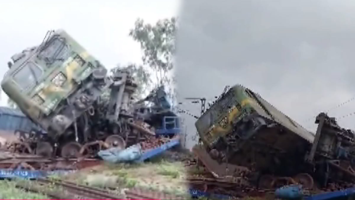 மேற்கு வங்கத்தில் 2 சரக்கு ரயில்கள் நேருக்கு நேர் மோதி விபத்து.. அடுத்தடுத்து தடம்புரண்ட 12 பெட்டிகள் !