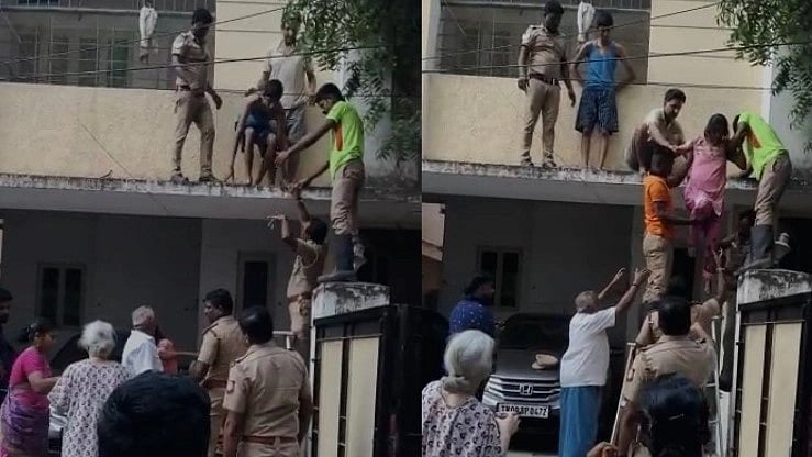 திடீரென பற்றி எரிந்த வீடு.. 4 பேரின் உயிரை பத்திரமாக மீட்ட போலிஸார்: அதிகாலையில் நடந்தது என்ன?