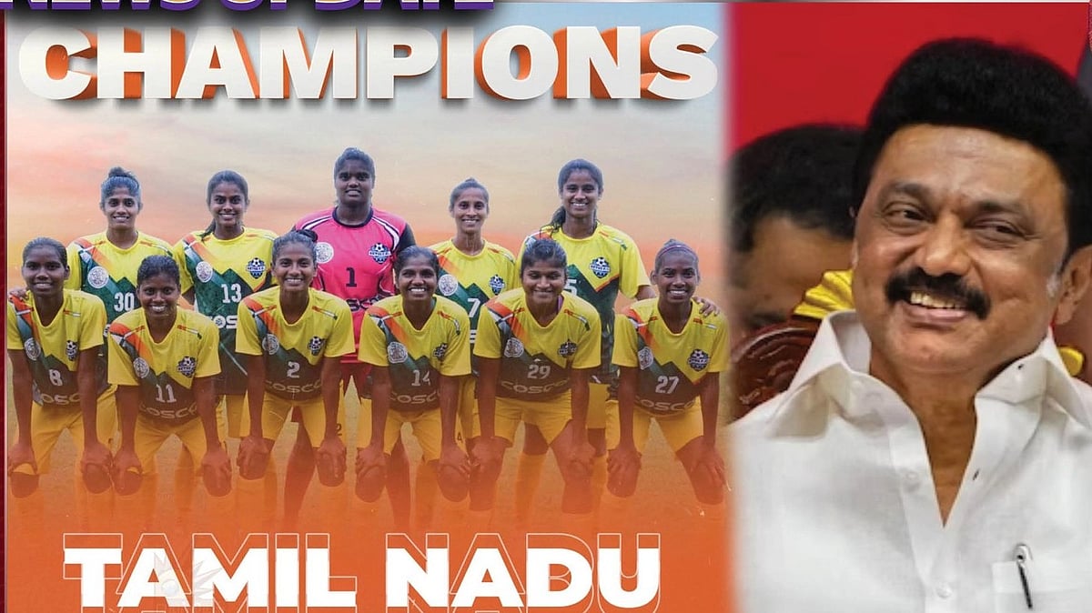 மகளிர் கால்பந்து: 5 ஆண்டுக்கு பிறகு சாம்பியன் பட்டம் வென்று அசத்திய தமிழ்நாடு.. முதலமைச்சர் வாழ்த்து!