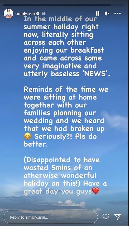 “ஒரு அற்புதமான விடுமுறையில் 5 நிமிடத்தை வீணடித்துவிட்டேன்..” - விவாகரத்து குறித்து நடிகை அசின் விளக்கம் !