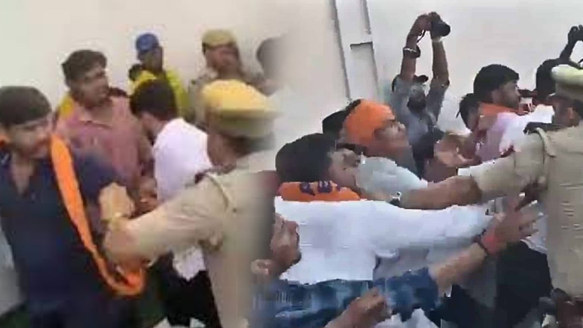 பல்கலைக்கழக துணைவேந்தர், பதிவாளரைத் தாக்கிய ABVP அமைப்பினர்.. தடுத்த போலீஸாரும் தாக்கப்பட்டதால் அதிர்ச்சி