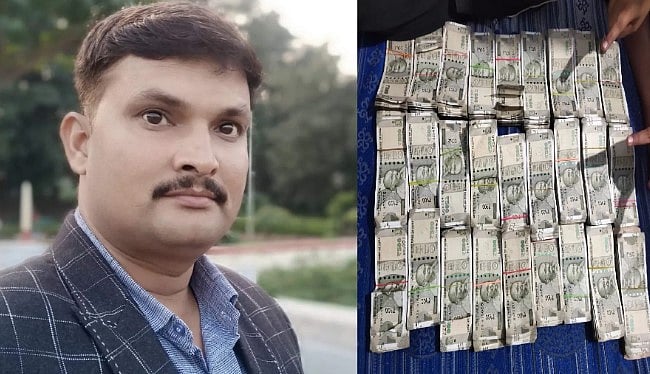 கட்டுக்கட்டாகப் பணம்.. காவல்துறை அதிகாரியைச் சர்ச்சையில் சிக்க வைத்த செல்ஃபி புகைப்படம்!