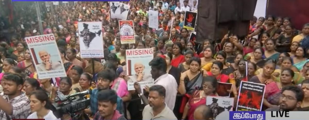“பெண்களை காப்பாற்ற முடியவில்லை.. ஆனால் ‘பாரத மாதாவுக்கு ஜே!’” - பாஜகவினரை வெளுத்து வாங்கிய கனிமொழி MP !