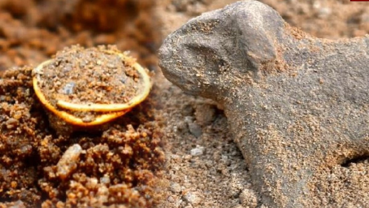 தோண்டத் தோண்ட ஆச்சரியம்.. கீழடியில் தங்க ஆபரணம் மற்றும்  காளை உருவ பொம்மை கண்டெடுப்பு!