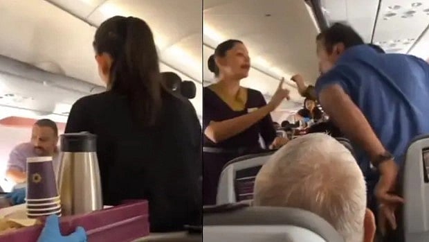 எவ்வளவு தைரியம் இருந்தா என் மகளை மிரட்டுவ? .. விமானத்தில் திடீரென மோதிக்கொண்ட இரு பயணிகள்: Viral video!