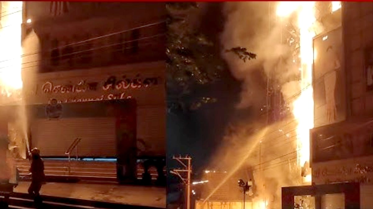 திடீரென வந்த புகை.. மளமளவென பற்றிய தீயால் அலறியடித்து ஓடிய மக்கள்: பிரபல தனியார் துணிக்கடையில் அதிர்ச்சி!