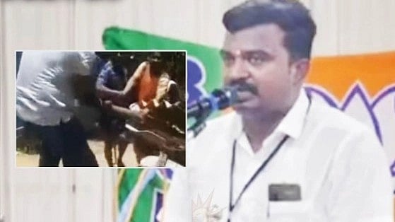 பெண்ணை காலால் எட்டி உதைத்த பா.ஜ.க நிர்வாகி சாவர்க்கர்.. அதிர்ச்சியடைந்த பொதுமக்கள்: போலிஸ் விசாரணை!