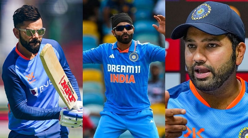 ”எப்போவும் என்னையும் கோலியையுமே கேள்வி கேட்கிங்க? ஜடேஜாவை கேட்க மாட்டுக்கிங்க?” -ரோகித்சர்மா கலகல பதில் !