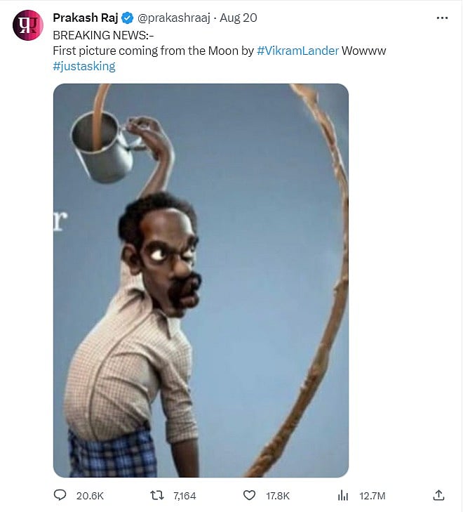 ‘சந்திரயான் 3’ : பிரகாஷ் ராஜின் பதிவால் தொடரும் சர்ச்சை.. உண்மையில் கிண்டல் செய்தாரா? - விளக்கம் என்ன?