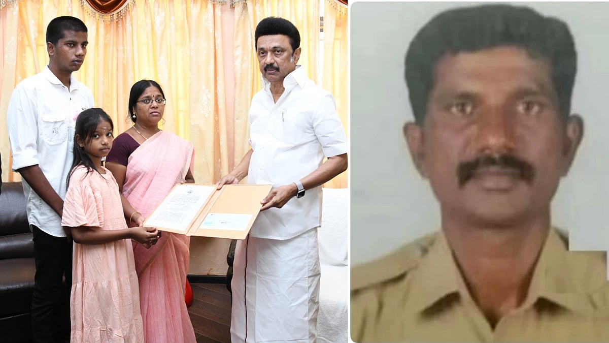 திருச்சி: ரோந்து பணியின்போது உயிரிழந்த காவலர்.. குடும்பத்தை நேரில் சந்தித்து நிவாரண நிதியளித்த முதல்வர் !