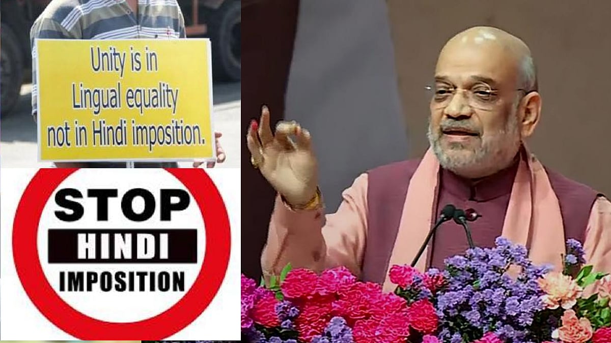 "தமிழர்கள் இந்தியை கற்க வேண்டும், சமஸ்கிருதத்தில் மட்டுமே அறிவு இருக்கிறது" - குஜராத்தில் அமித்ஷா பேச்சு!