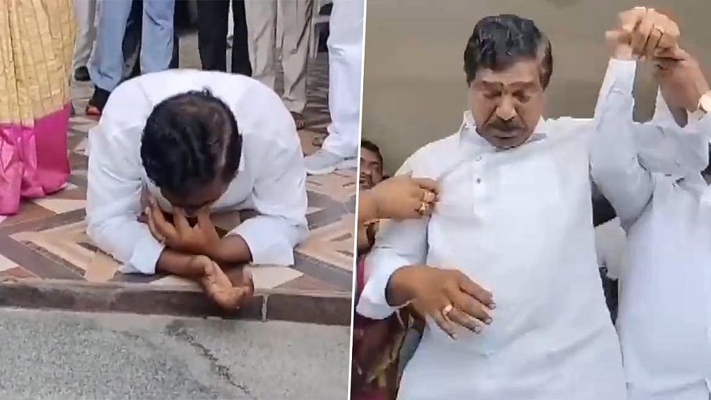தெலங்கானா தேர்தல் : சீட் கொடுக்க மறுப்பு.. தொண்டர்கள் முன் கீழே விழுந்து அழுத முன்னாள் முதல்வர் !