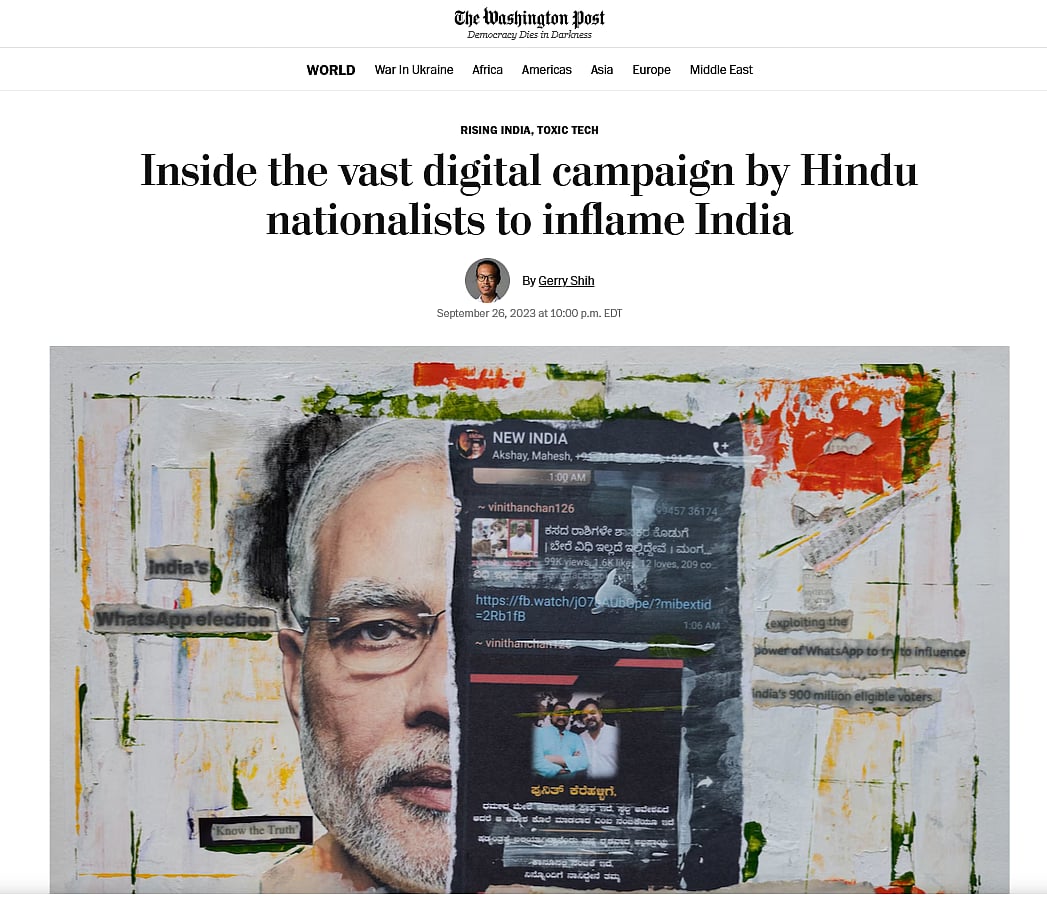 போலி செய்திளை பரப்ப 1.50 லட்சம் பேர்.. பா.ஜ.கவின் முகத்திரையை கிழித்த the washington post : பகீர் தகவல் !