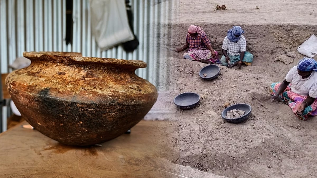 வெம்பக்கோட்டை அகழாய்வில் கிடைத்த சுடுமண் பானை.. தொழில் கூடம் இருந்ததற்கான அடுத்த ஆதாரமா ? 