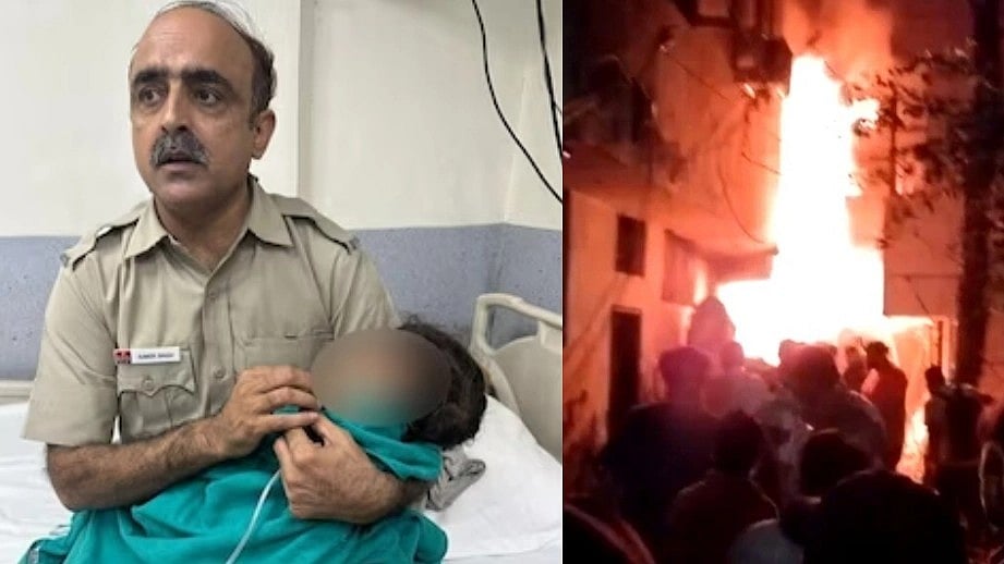 நிஜ ஹீரோ.. தீ விபத்தில் சிக்கிய 2 வயது குழந்தையின் உயிரை காப்பாற்றிய போலிஸார் : குவியும் வாழ்த்து!