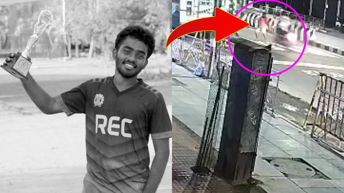 வெளியூரில் இருந்து வேலை தேடி வந்த இளைஞர்.. அதிகாலை சாலையை கடக்க முயன்றபோது சோகம்.. பதைபதைக்கும் CCTV !