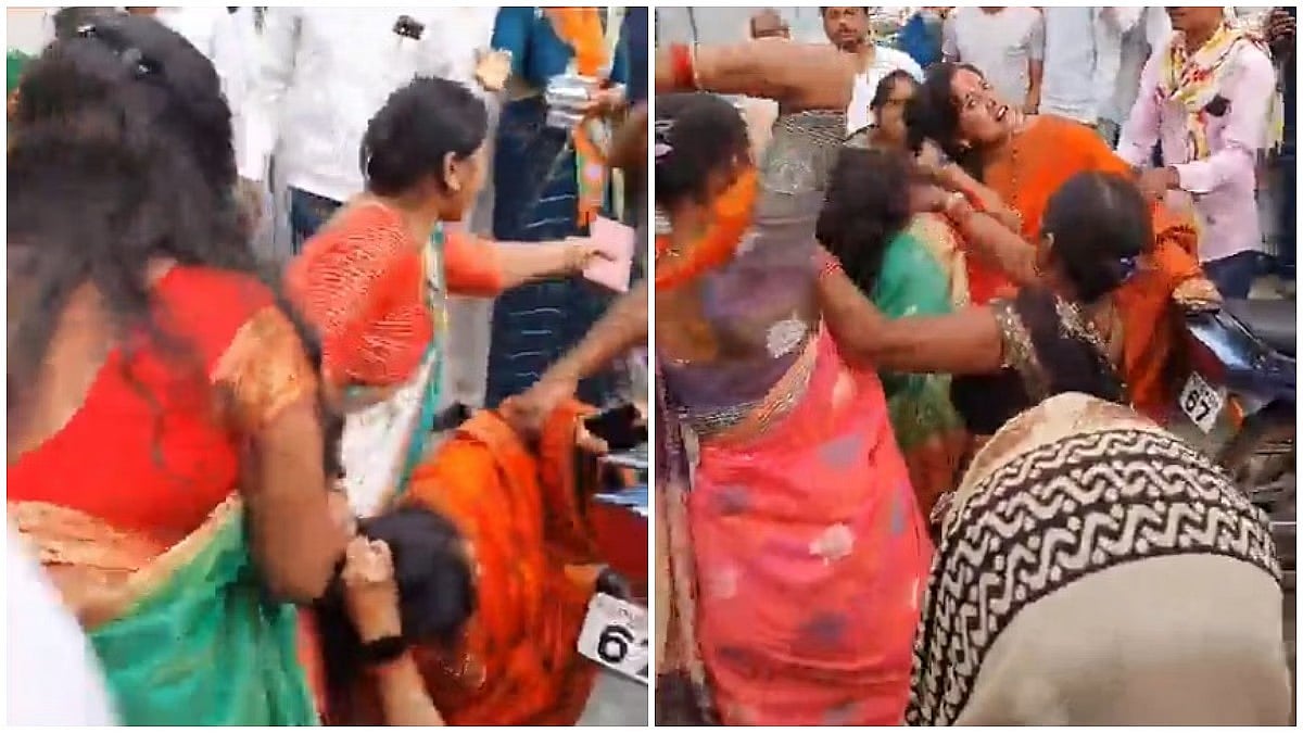 முற்றிய வாக்குவாதம்.. தெருவில் குழாயடி சண்டையாக மாறிய பாஜக மகளிரணி கூட்டம் - வீடியோ வைரல் !