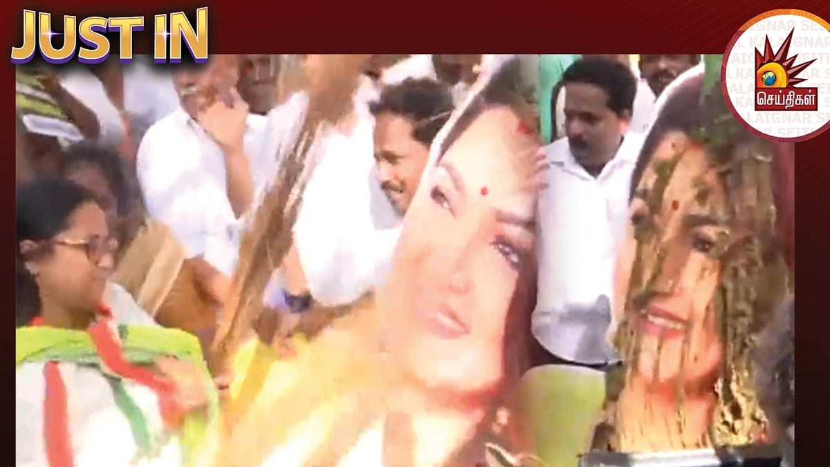 சூடு பிடித்த சர்ச்சை : குஷ்பு வீட்டின் முன் காங்கிரஸார் ஆர்ப்பாட்டம்.. வழக்கு தொடரவும் முடிவு! - காரணம் ?