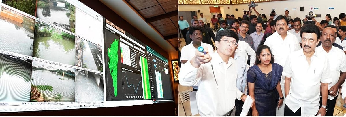 ஹலோ நான் CM பேசுறேன்.. களத்தில் முதலமைச்சர் மு.க.ஸ்டாலின் : ரிப்பன் பில்டிங் கட்டுப்பாட்டு அறையில் ஆய்வு!