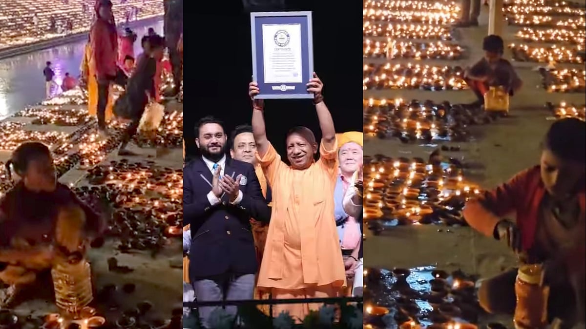 வீணான விளக்குகளில் இருந்த எண்ணெய்களை எடுத்துச்சென்ற குழந்தைகள் : கின்னஸ் சாதனை செய்த உ.பி-யின் அவலநிலை !