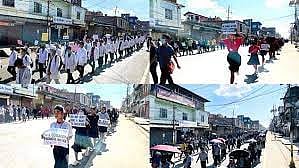 மாணவர்களின் படிப்பை தொடர ஏற்பாடுகள் செய்யவேண்டும் - ஒன்றிய, மாநில பாஜக அரசை கண்டித்து மணிப்பூரில் பேரணி !