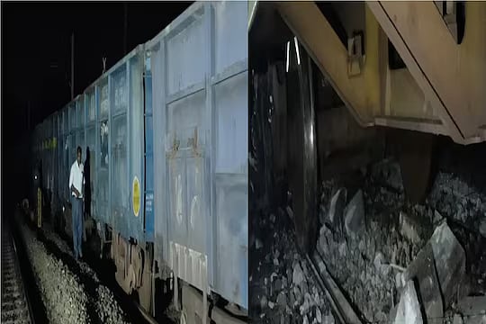 செங்கல்பட்டு அருகே தடம் புரண்ட சரக்கு ரயில்.. தாமதமான தென்மாவட்ட ரயில்கள் : புறநகர் ரயில் சேவை பாதிப்பு !