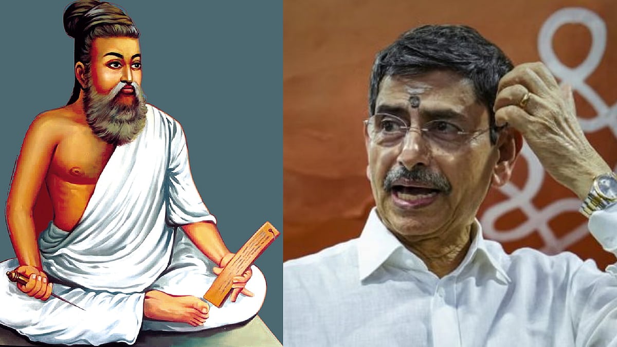 திருவள்ளுவருக்கு காவி உடை : தமிழ்நாடு ஆளுநர் ரவியை விமர்சித்து வரும் தமிழக மக்கள் !