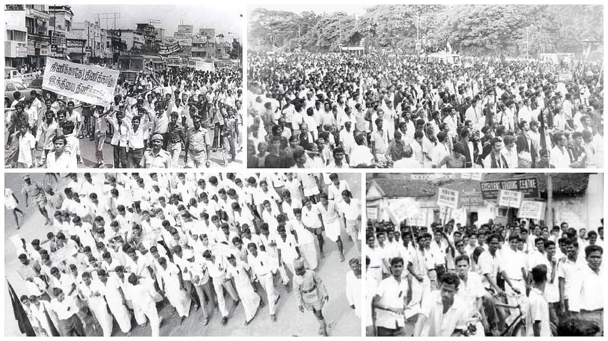 “தமிழ் மொழி காக்க வீறுகொண்டெழுந்த மொழிப்போர் தியாகிகள்” : இந்தி திணிப்பு எதிர்ப்பு போராட்டத்தின் வரலாறு !