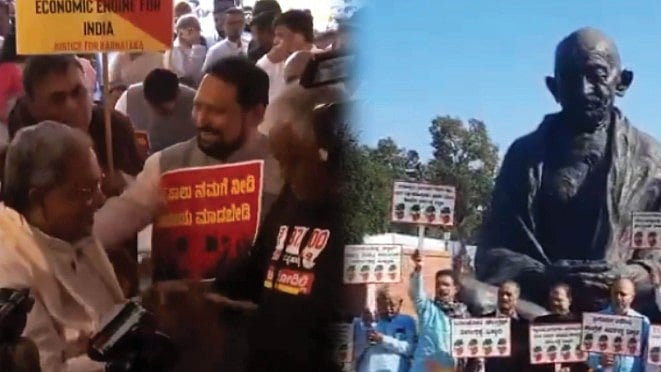 'ரூ.100 வரிக்கு வெறும் ரூ.12 நிதி' : ஒன்றிய அரசை கண்டித்து டெல்லியில் கர்நாடக அரசு போராட்டம்!