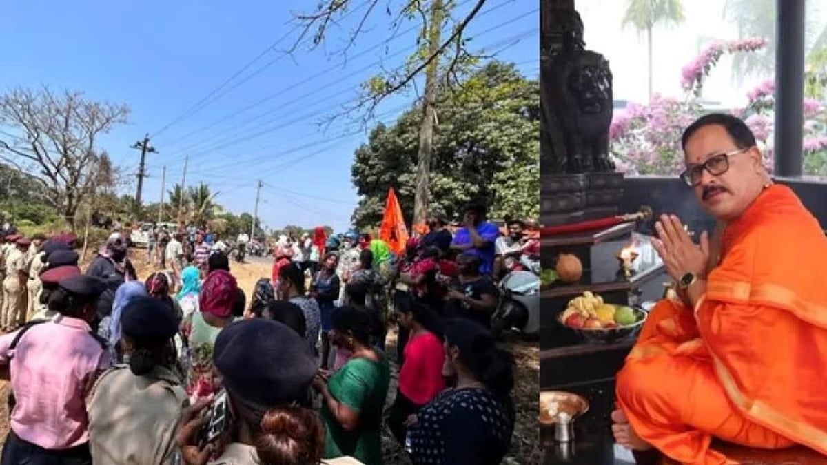 அனுமதியின்றி திறக்கப்பட்ட சத்ரபதி சிவாஜி சிலை: உள்ளூர் மக்கள் எதிர்ப்பு... பாஜக அமைச்சர் மீது கல் வீச்சு!