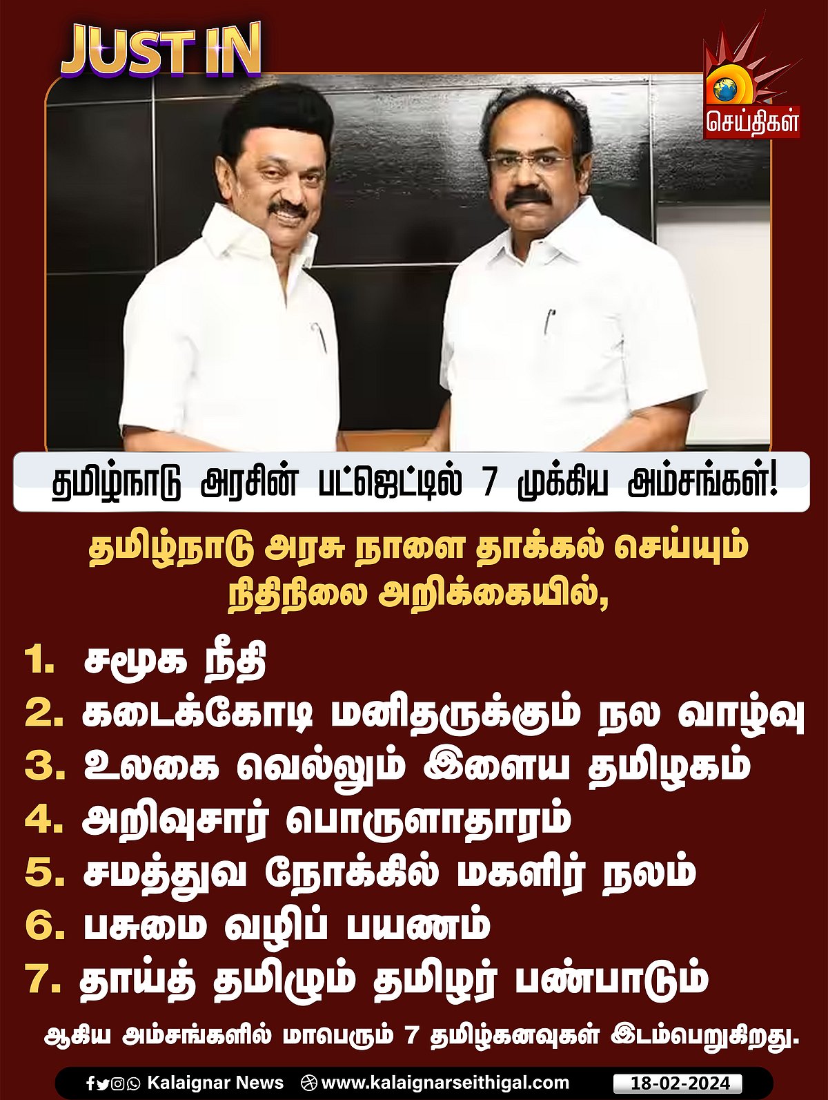 🔴 LIVE - TAMIL NADU BUDGET 2024 - 25 : துறை வாரியாக ஒதுக்கப்பட்ட நிதி விவரங்கள்!