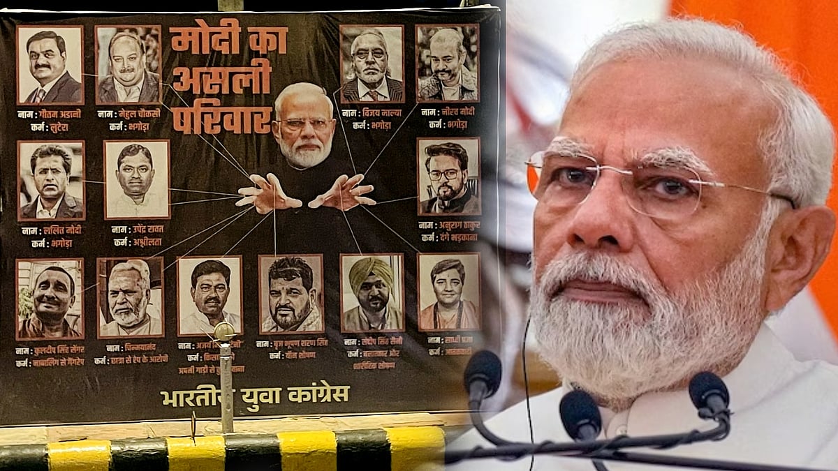 நிரவ் மோடி முதல் பிரக்யா சிங் தாகூர் வரை... “இதுதான் மோடியின் அசல் குடும்பம்” - போஸ்டர் ஒட்டிய காங்கிரஸ்!