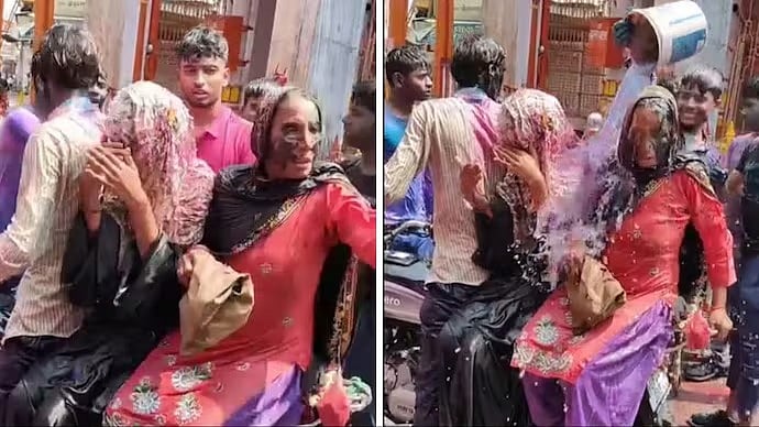 உ.பி ஹோலி பண்டிகை : இஸ்லாமியர்கள் மீது தண்ணீர் ஊற்றி ‘ஜெய் ஸ்ரீ ராம்’ முழக்கம் எழுப்பிய சிறார்கள் !