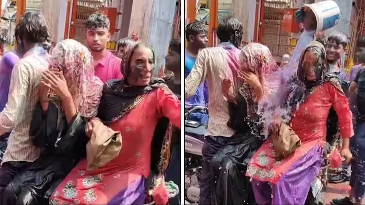 உ.பி ஹோலி பண்டிகை : இஸ்லாமியர்கள் மீது தண்ணீர் ஊற்றி ‘ஜெய் ஸ்ரீ ராம்’ முழக்கம் எழுப்பிய சிறார்கள் !