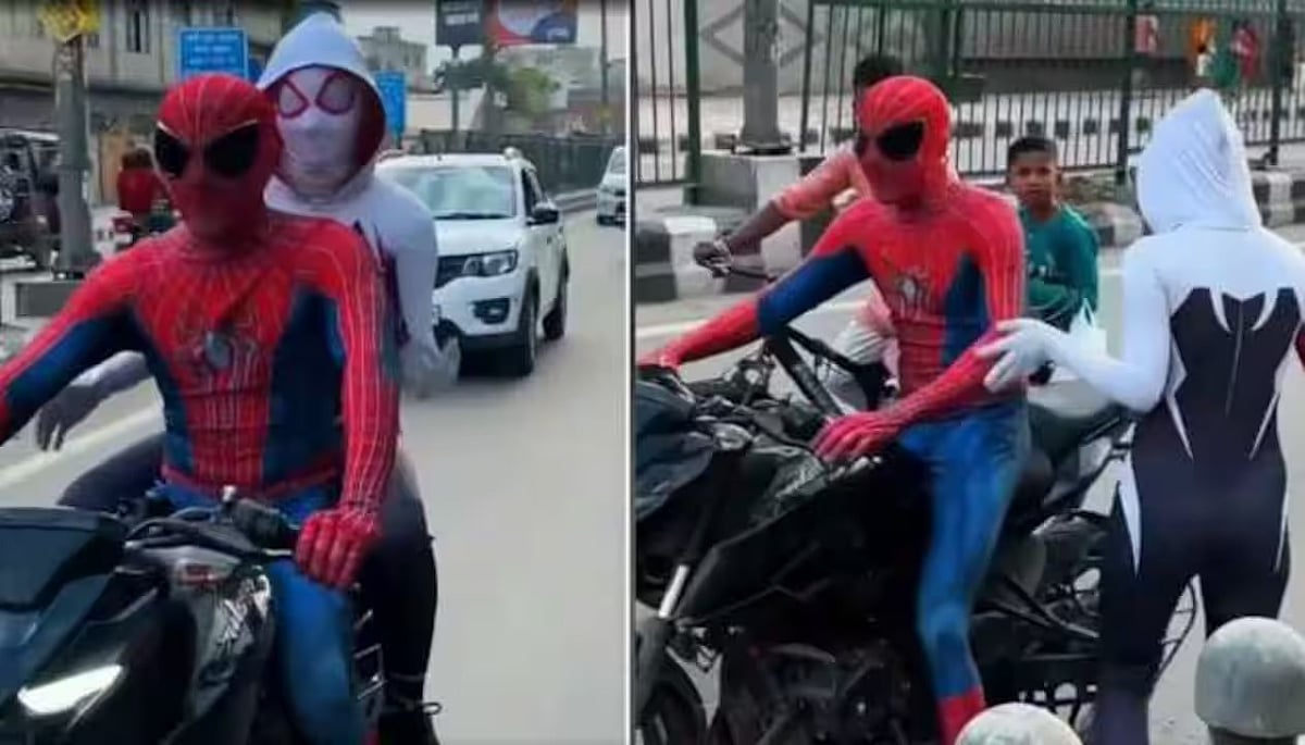 சாலையில் ஸ்டண்ட் செய்த ‘Spiderman’ couple... தட்டி தூக்கிய டெல்லி போலீஸ் - நடந்தது என்ன?
