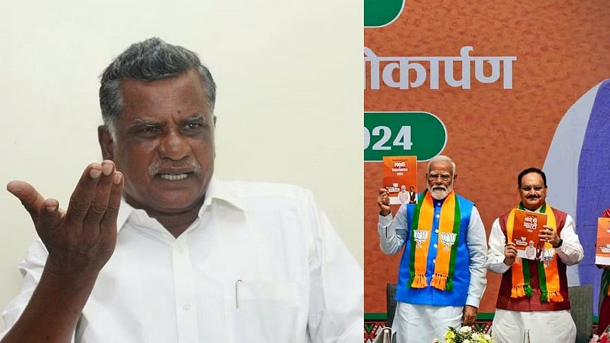 "பாஜக தேர்தல் அறிக்கை
தகர டப்பா உருட்டல் சப்தம்" : முத்தரசன் விமர்சனம்!