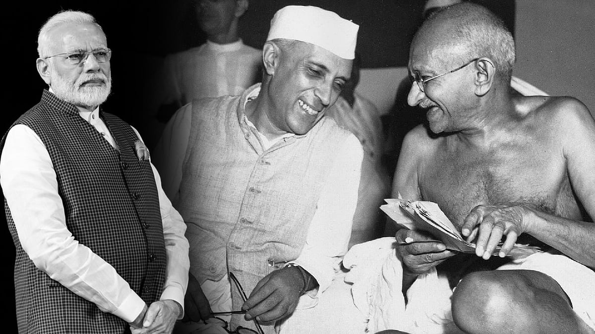 ‘சுதந்திரமே, மோடியால் பெற்றது தான்’ என்பார்களோ பா.ஜ.க.வினர்? : நேருவை அடுத்து காந்தியை குறிவைக்கும் மோடி!