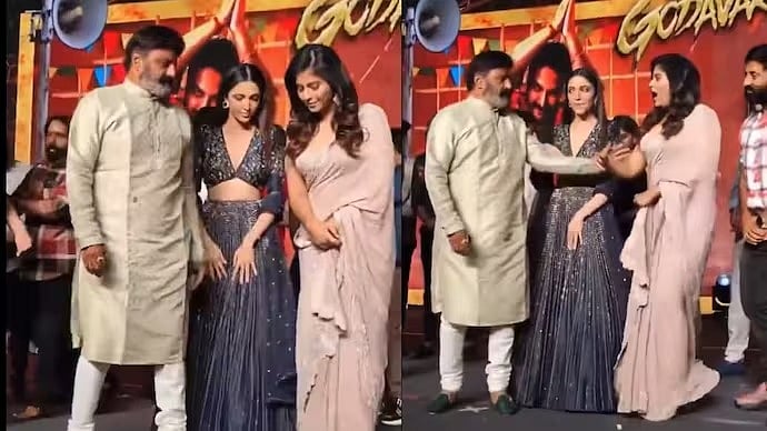 பொது மேடையில் நடிகை அஞ்சலியை தள்ளிவிட்ட பாலையா... ரசிகர்கள் கண்டனம்... பின்னணி என்ன?